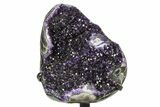 Deep Purple Amethyst Geode With Metal Stand - Uruguay #306917-1